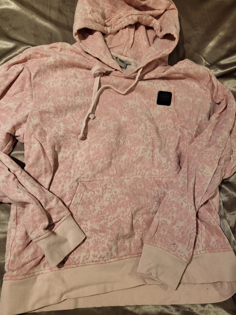 Vans Pink Leopard-Print Pullover Hoodie